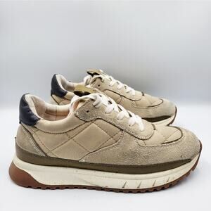 Madewell Kickoff Trainer Quilted Beige Tan Suede Sneakers Women's 6.5 Men's 5